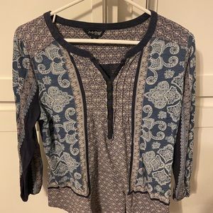 Lucky brand bohemian top - 3/4 sleeve